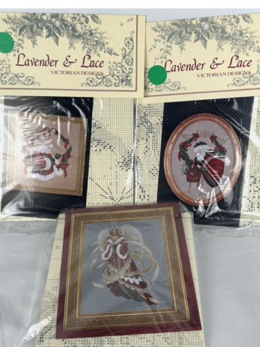 Lavender & Lace Lot Of 3 Christmas Cross Stitch Patterns Spirit Gift Angel